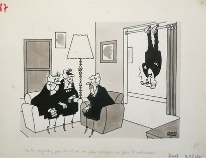 null " Ne le regardez pas, ou il ne va plus s'arrêter de faire l'intéressant.", 1971.
Dessin...