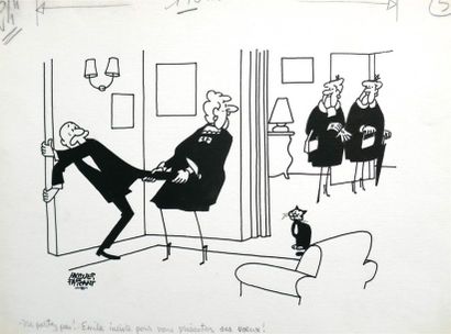 null " Ne partez pas ! Emile insiste pour vous présenter ses voeux !", 1972.
Dessin...