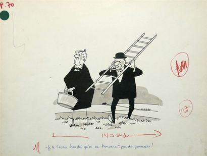 null " Je te l'avais bien dit qu'on ne trouverait pas de pommiers ! ", 1961.
Dessin...