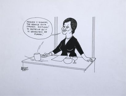 null Sans légende, Simone Veil, 1979.
Trois dessins à l'encre noire sur papier signé...
