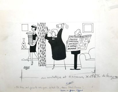 null " Et bien, moi, je ne le vois pas, ce test-là, dans Paris Presse ! ", 1961.
Dessin...