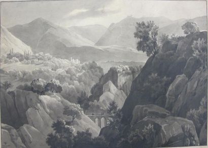 null École française du XIXe siècle
Paysage de montagne
Encre de chine sur papier...