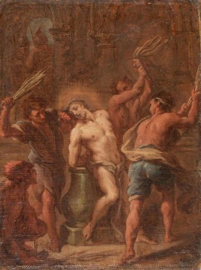 null École italienne fin du XVIIe siècle
La flagellation du Christ
Huile sur toile...
