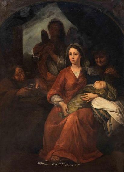 null Ecole française fin du XVIIIe siècle
Vierge à l'enfant.
Huile sur toile 
60...