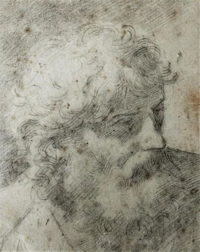 null Attribué à Donato CRETI (1671-1749)
Étude de tête d'homme barbu
Pierre noire...
