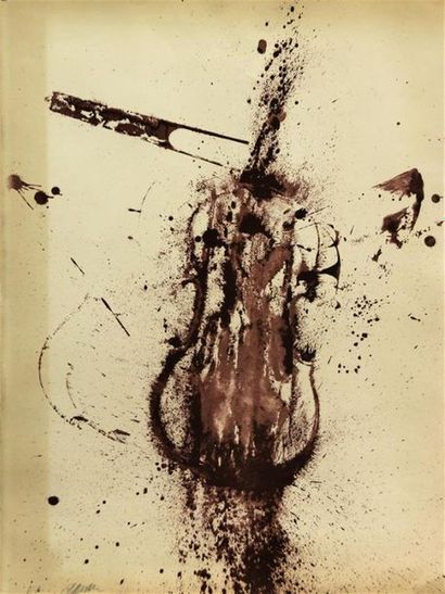 null ARMAN (1928-2005)
Violon brun, sérigraphie en couleurs, EA (insolation), signée...