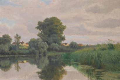 null Eugène FREY (1864-1930) 
L'Oise à Cergy
Huile sur toile, signée
36 x 53,5 c...