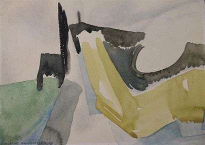 null Christine BOUMEESTER (1904-1971)
Composition abstraite.
Aquarelle sur papier,signée...