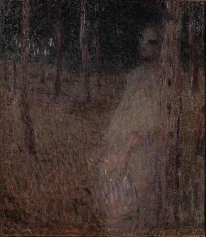 null Ernest LAURENT (1859-1929).
Femme voilée dans un parc
Huile sur toile. 40 x35...