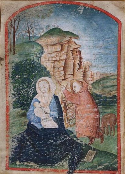 null Miniature de la fin du XVe siècle 
École française 
Vierge à l'enfant
Gouache...