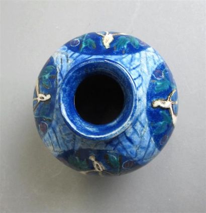 null CAZAUX Edouard (1889-1974) 
Vase balustre en céramique émaillée dans les tons...