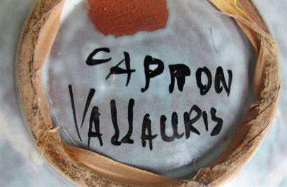 null CAPRON Roger (1922-2006) & VALLAURIS
Important plat circulaire sur talon en...