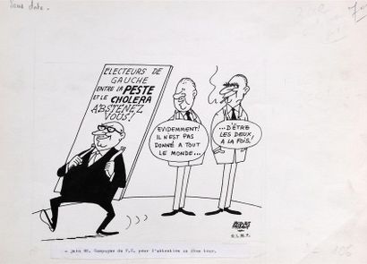 null " Juin 69. Campagne du P.C. pour l'abstention au 2eme tour. ", 1969.
Dessin...
