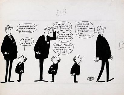 null Conversation entre de Gaulle et Pompidou sur " la flamme ! ", 1963.
Dessin à...