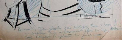 null Maurice LOURDEY (1860-1934)
Cinq dessins grands dessins à la plume et encre...