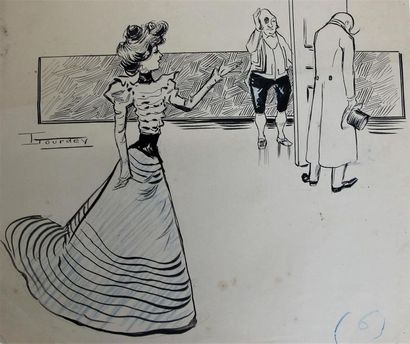 null Maurice LOURDEY (1860-1934)
Dix dessins à la plume et encre de chine, fusain...
