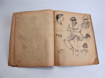 null Maurice LOURDEY (1860-1934)
Cahier de croquis au fusain, certains datés.
27,5...