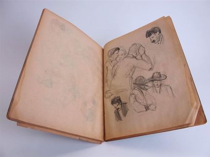 null Maurice LOURDEY (1860-1934)
Cahier de croquis au fusain, certains datés.
27,5...