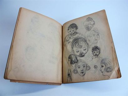 null Maurice LOURDEY (1860-1934)
Cahier de croquis au fusain, certains datés.
27,5...