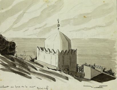 null Marcellin COUDERT (1898-1978)
Trois dessins.
Mosquée au bord de la mer.3 aquarelles...