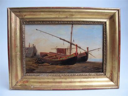 null Giuseppe VISONE (1800-1870)
Les barques napolitaines
Huile sur papier contre...