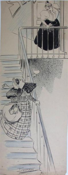 null Maurice LOURDEY (1860-1934)
Sept dessins à la plume et encre de chine et rehauts...
