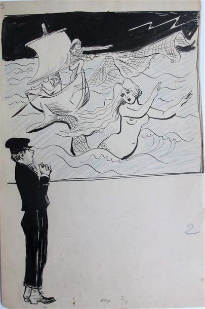 null Maurice LOURDEY (1860-1934)
Six dessins à la plume et encre de chine et rehauts...