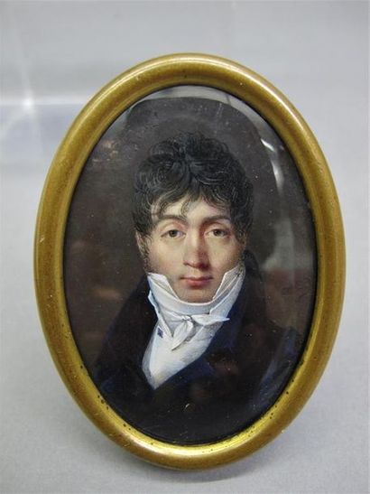 null Louis-François AUBRY (1867-1851)
Portrait d'un homme au jabot blanc avec un...