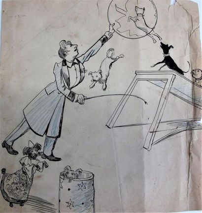 null Maurice LOURDEY (1860-1934)
Neuf dessins à la plume et encre de chine et crayon...