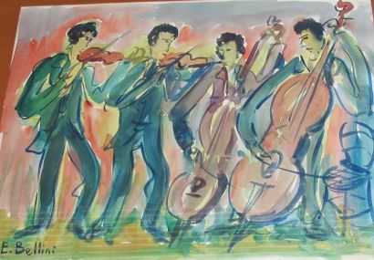 null Emmanuel BELLINI (1904-1989)
Les musiciens
Aquarelle signée en bas à gauche
48...