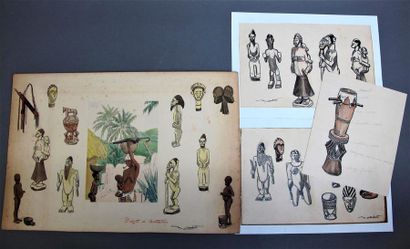 null Marcellin COUDERT (1898-1978)
Projet d'illustrations figurant une femme avec...
