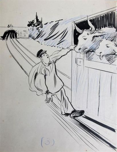 null Maurice LOURDEY (1860-1934)
Onze dessins à la plume et encre de chine, fusain...
