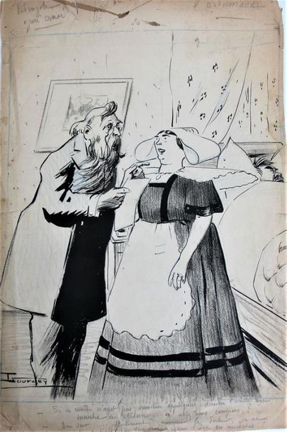 null Maurice LOURDEY (1860-1934)
Quatre grands dessins à la plume et encre de chine,...