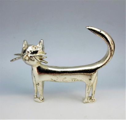 null JEAN COCTEAU (1889-1963)
Broche chat en métal argenté. signée Jean Cocteau à...