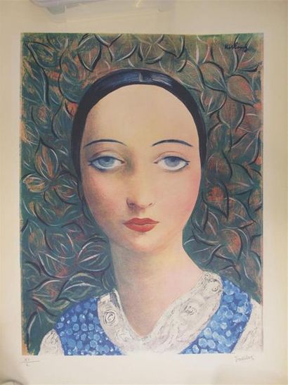 null Jean KISLING ( XXe)
Portrait de femmes. 
Quatre lithhographies en couleurs,...