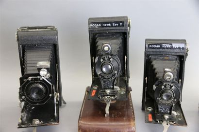 null KODAK, ensemble de onze appareils à soufflet divers en l'état : Kodak Junior...