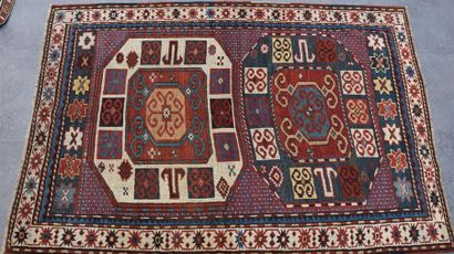 null Original et rare KAZAK KARATCHOFF. (Caucase) vers 1860/70. 
Velours en laine...