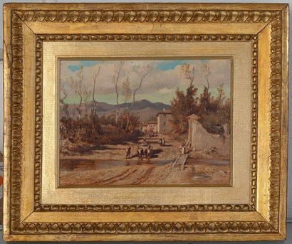 null LOUBON Emile Charles Joseph (1809-1863)
Paysage animé de Provence.
Huile sur...