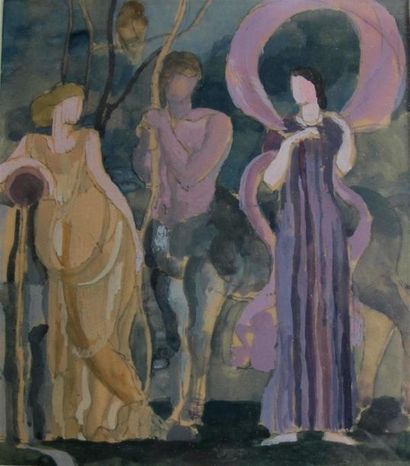 null Louis BILLOTEY (1883-1940)
Etude pour le Verseau, sagittaire, vierge
Gouache...