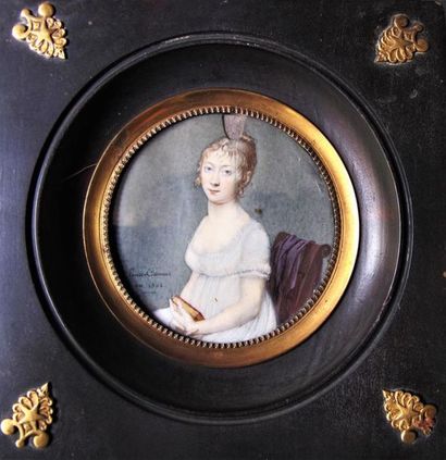 null PONCE-CAMUS Marie-Nicolas (1778-1839)
Miniature sur ivoire représentant une...
