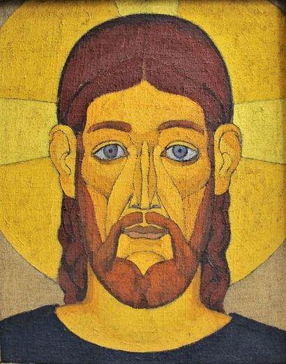 null Louis BILLOTEY (1883-1940)
Christ.
Huile sur toile, non signée, cachet de l'atelier...