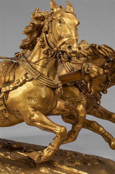 null Ulpiano CHECA Y SANZ (espagnol, 1860-1916)
Char antique tiré par deux chevaux....