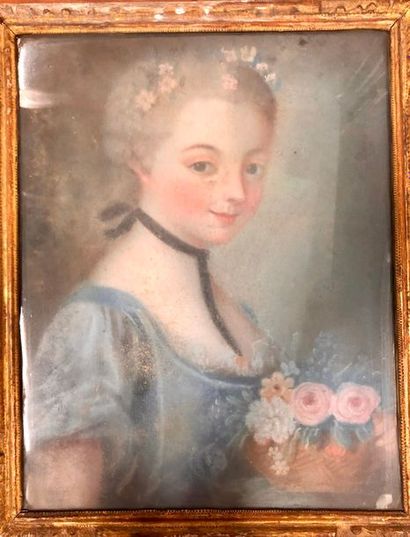 null Ecole française du XVIIIe siècle.
Jeune fille
Pastel sur papier
33 x 26 