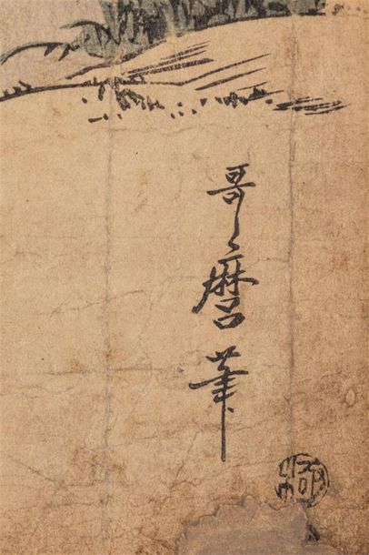 null Utamaro KITAGAWA (c.1753-1806) 
Guerriers déguisés en Yamabushi 1804 partie...
