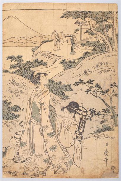 null Utamaro KITAGAWA (c.1753-1806) 
Guerriers déguisés en Yamabushi 1804 partie...