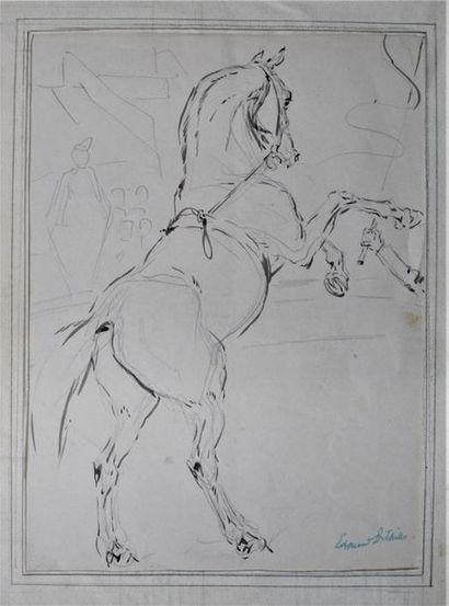 null EDOUARD DETAILLE (1848-1912)
Trois études de cavaliers et chevaux
Crayons et...