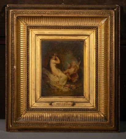null LE BARON (1816-1885)
Flore et un ange.
Huile sur carton, signé.
12,5 x 10 cm...