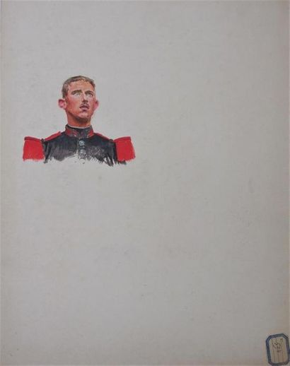 null EDOUARD DETAILLE (1848-1912)
Trois études de soldat second Empire
Gouaches sur...