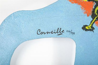 null CORNEILLE (1922-2010)
Chat bleu aux oiseaux
Plaque de métal découpée et peinte...