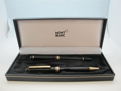 null MONTBLANC
Meisterstück
Black resin rollerball pen and ballpoint pen, 
in a ...